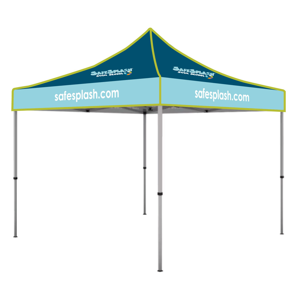 SafeSplash Swim School: 10x10 Canopy Tent - Aluminum
