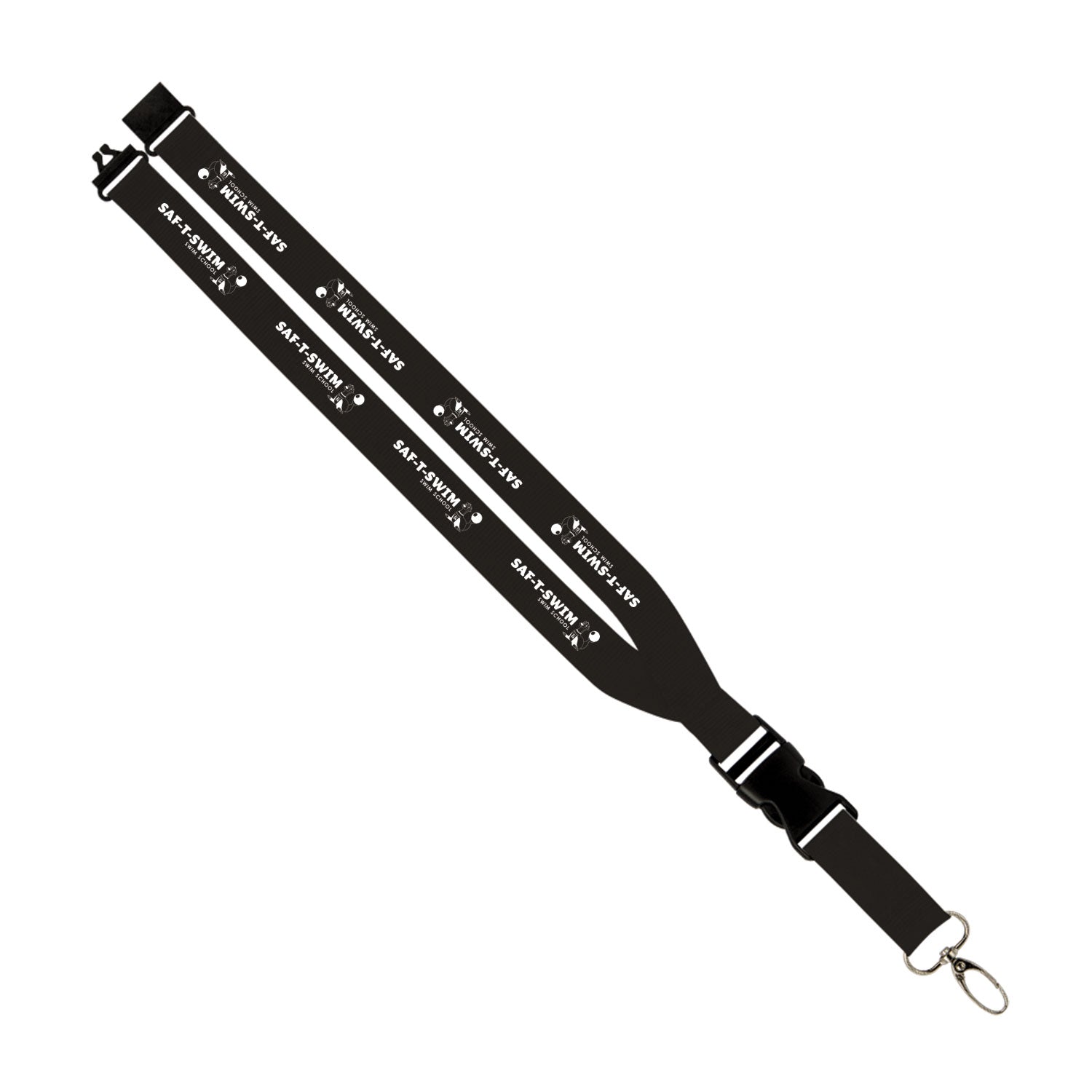 Saf-T-Swim: 1" Polyester Lanyard w/ Slide Buckle Release, Silver Metal Oval & Convenience Release