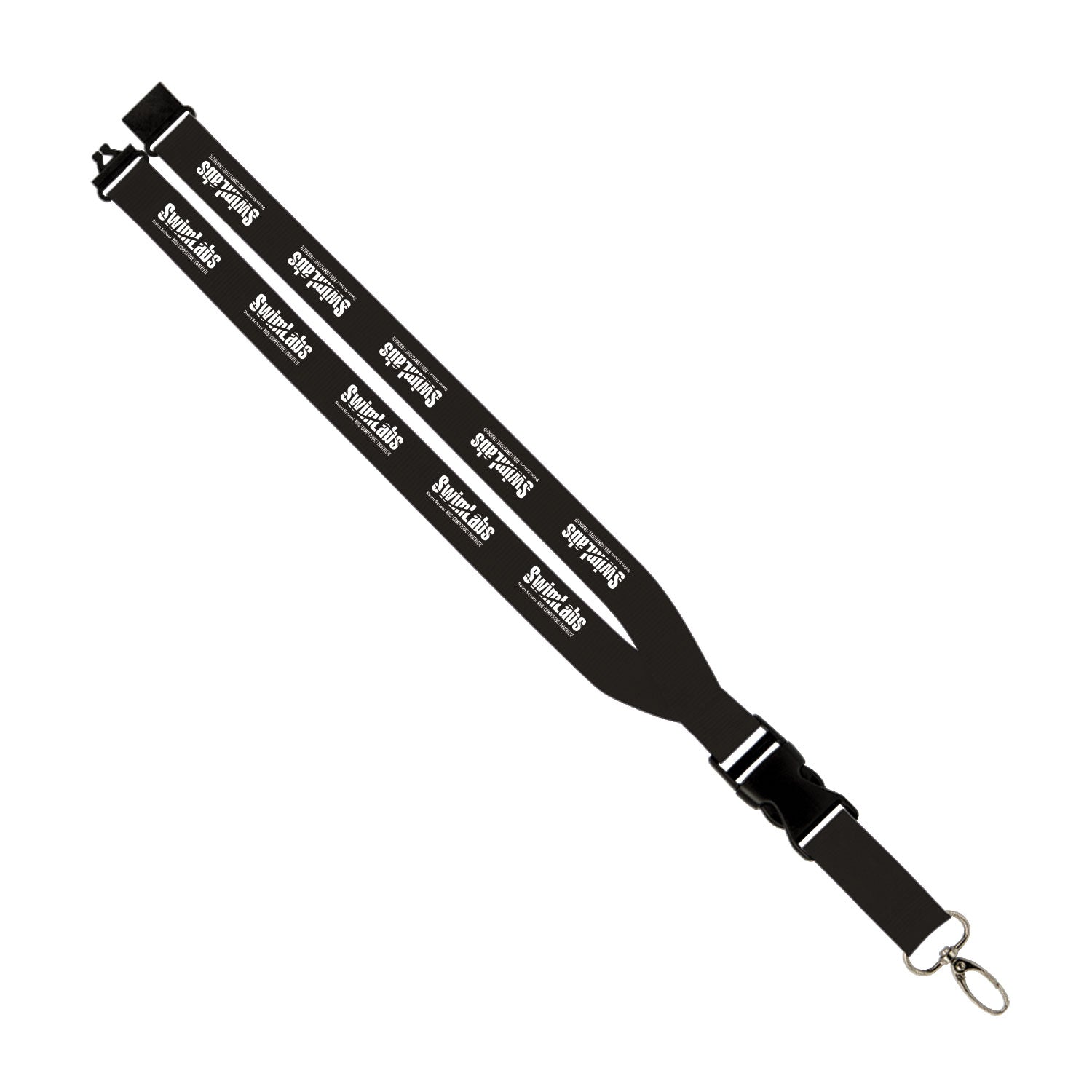 SwimLabs: 1" Polyester Lanyard w/ Slide Buckle Release, Silver Metal Oval & Convenience Release