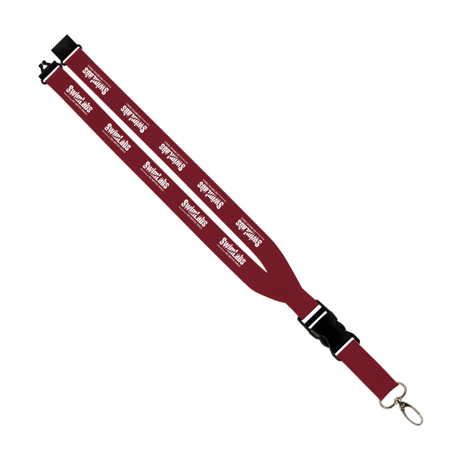 SwimLabs: 1" Polyester Lanyard w/ Slide Buckle Release, Silver Metal Oval & Convenience Release