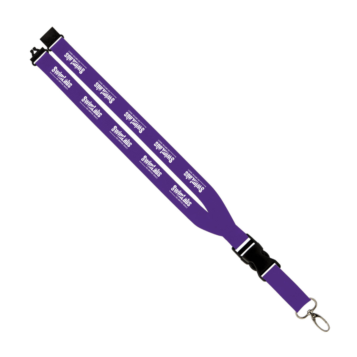 SwimLabs: 1" Polyester Lanyard w/ Slide Buckle Release, Silver Metal Oval & Convenience Release