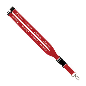Saf-T-Swim: 1" Polyester Lanyard w/ Slide Buckle Release, Silver Metal Oval & Convenience Release