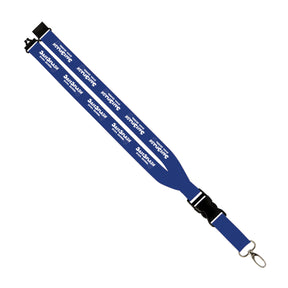SafeSplash Swim School: 1" Polyester Lanyard w/ Slide Buckle Release, Silver Metal Oval & Convenience Release