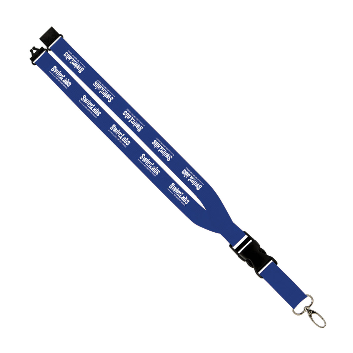 SwimLabs: 1" Polyester Lanyard w/ Slide Buckle Release, Silver Metal Oval & Convenience Release