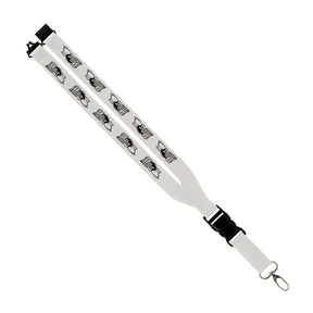 Miller Swim School: 1" Polyester Lanyard w/ Slide Buckle Release, Silver Metal Oval & Convenience Release