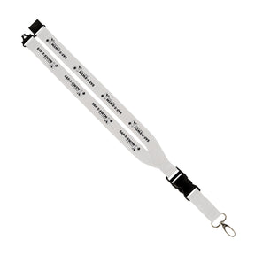 Saf-T-Swim: 1" Polyester Lanyard w/ Slide Buckle Release, Silver Metal Oval & Convenience Release