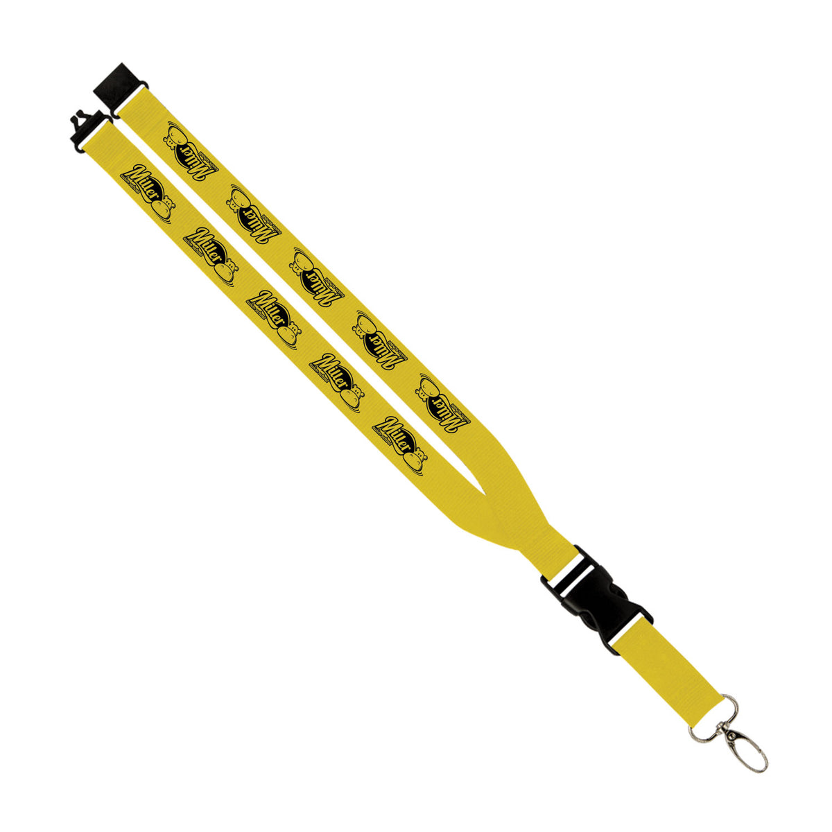 Miller Swim School: 1" Polyester Lanyard w/ Slide Buckle Release, Silver Metal Oval & Convenience Release