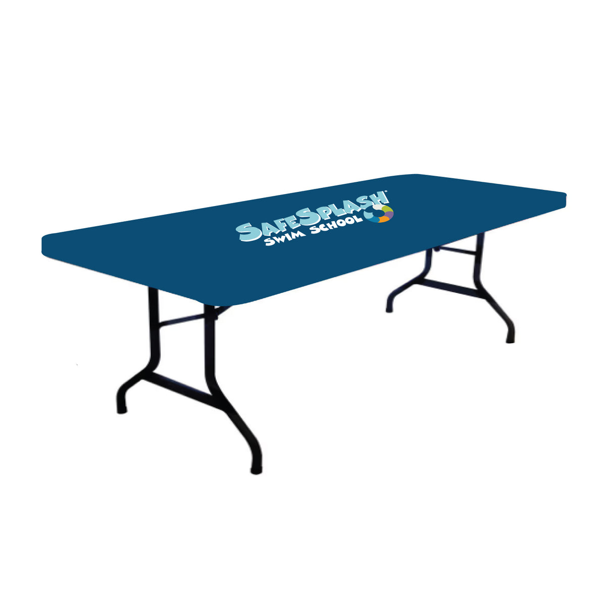 SafeSplash Swim School: Tablecloth - 8ft Multi-Stretch Table Cap