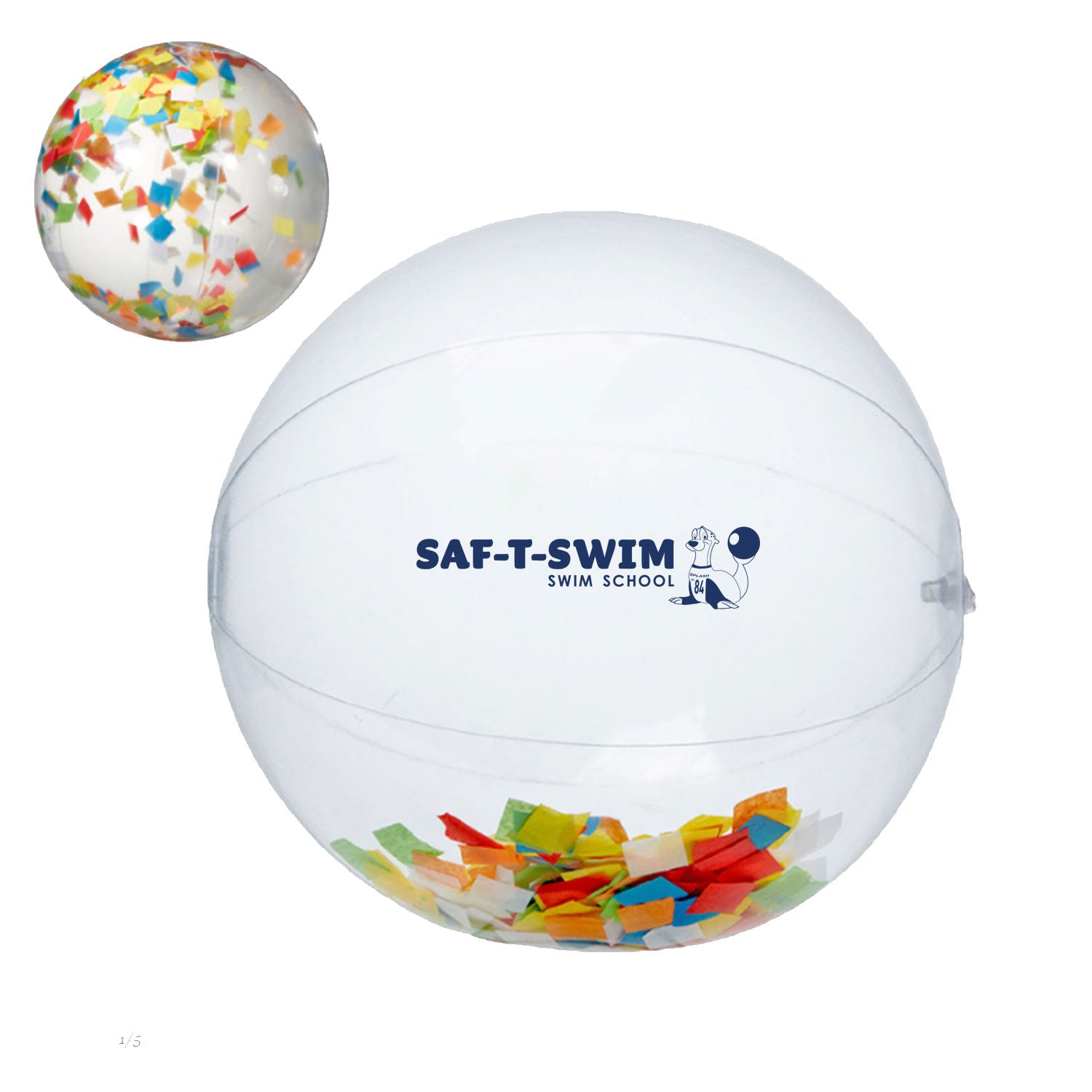 Saf-T-Swim: 16" Multi-Color Confetti-Filled Beach Ball