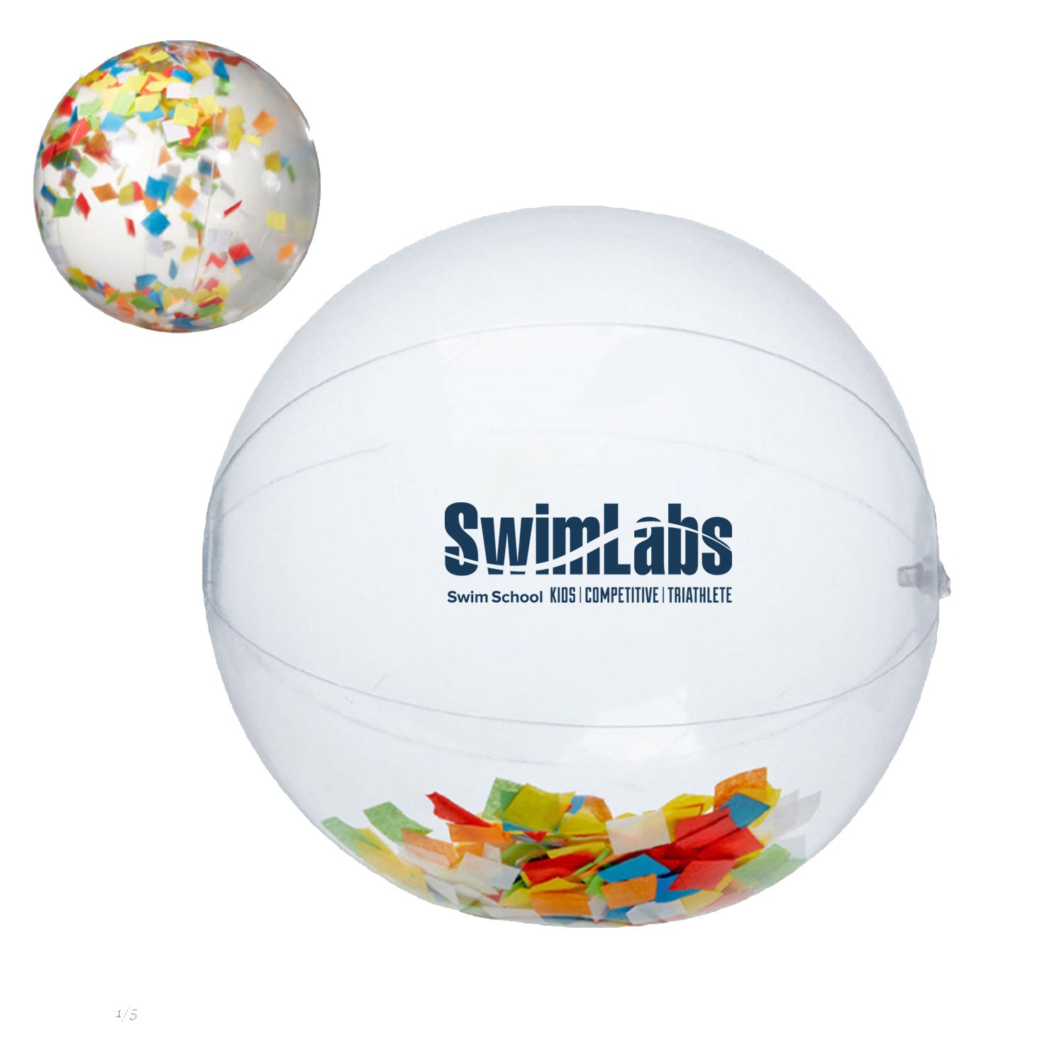 SwimLabs: 16" Multi-Color Confetti-Filled Beach Ball