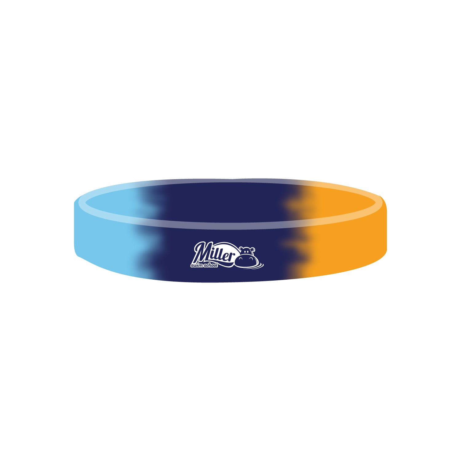 Miller Swim School: 1/2" Silicone Wristband - Segmented