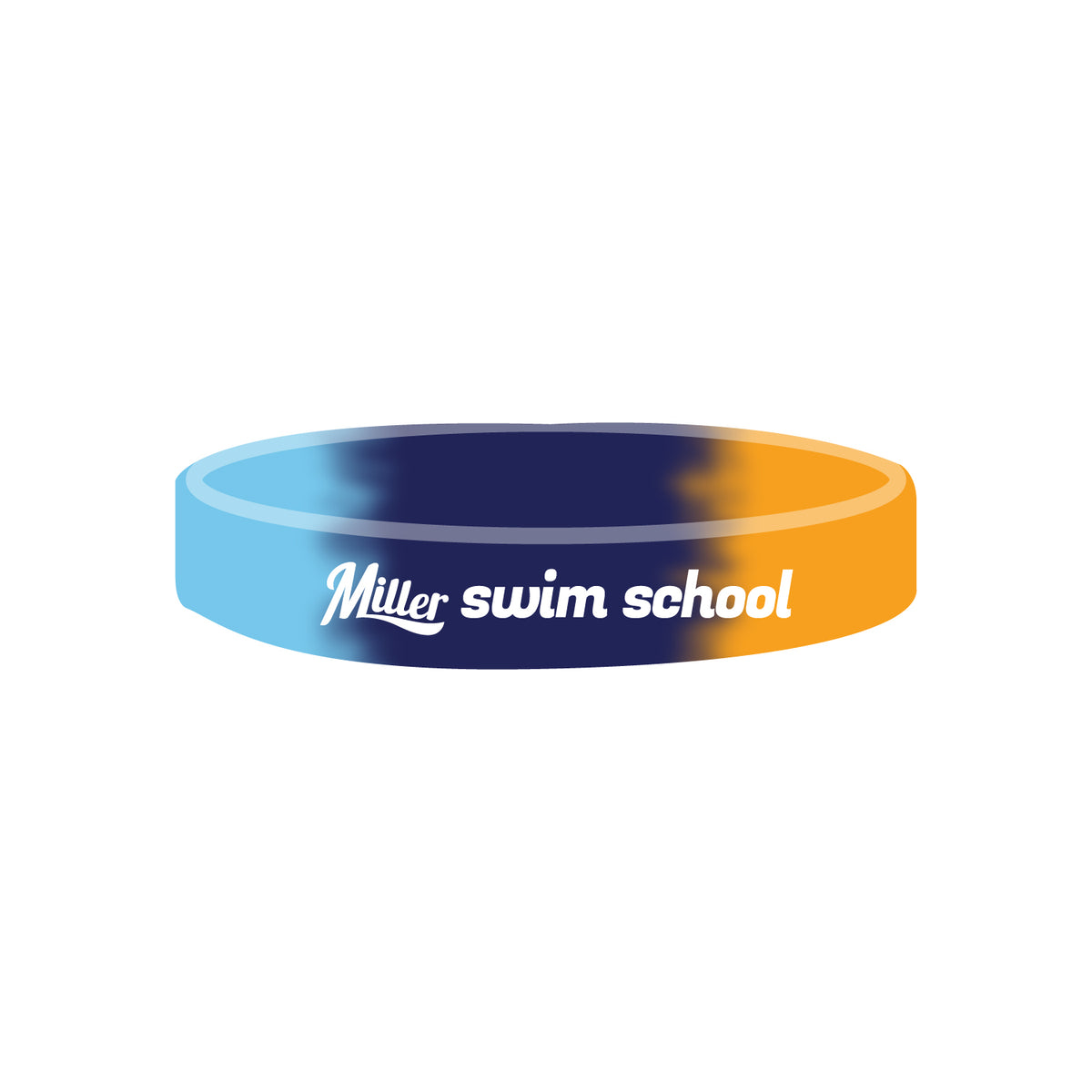Miller Swim School: 1/2" Silicone Wristband - Segmented