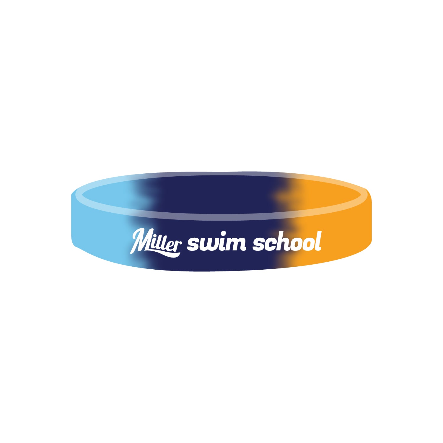 Miller Swim School: 1/2" Silicone Wristband - Segmented
