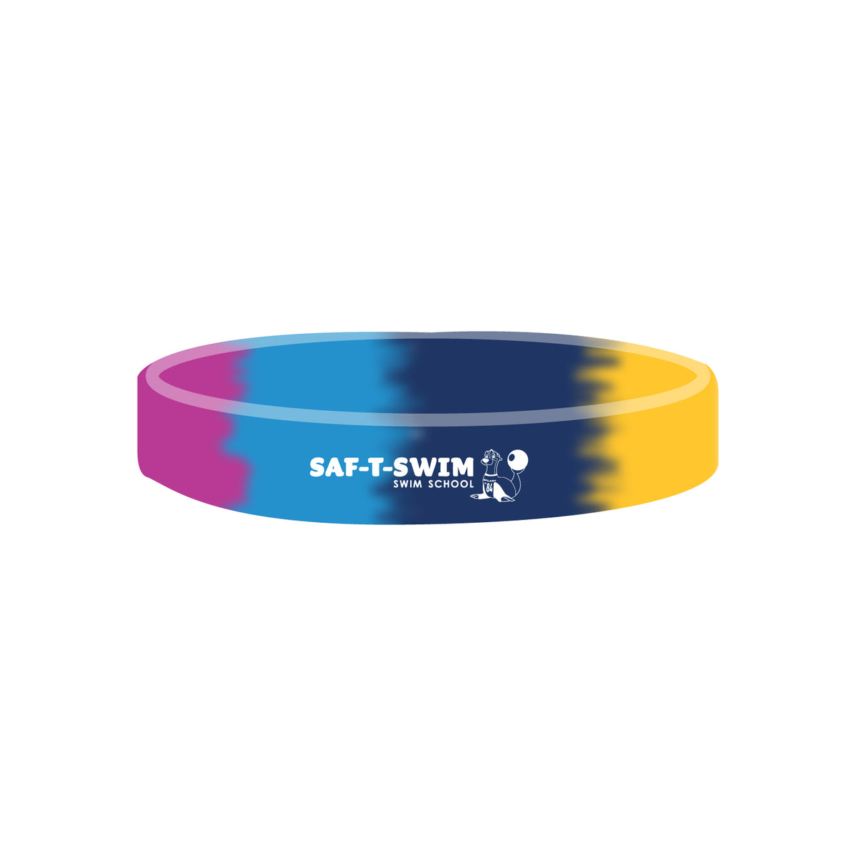 Saf-T-Swim: 1/2" Silicone Wristband - Segmented