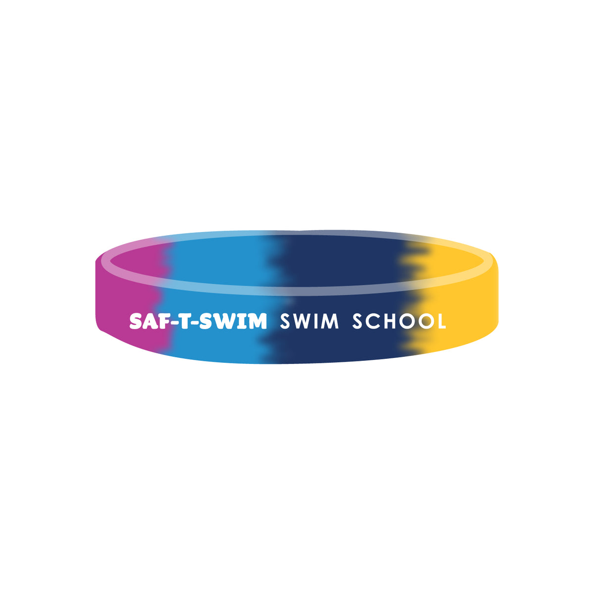 Saf-T-Swim: 1/2" Silicone Wristband - Segmented