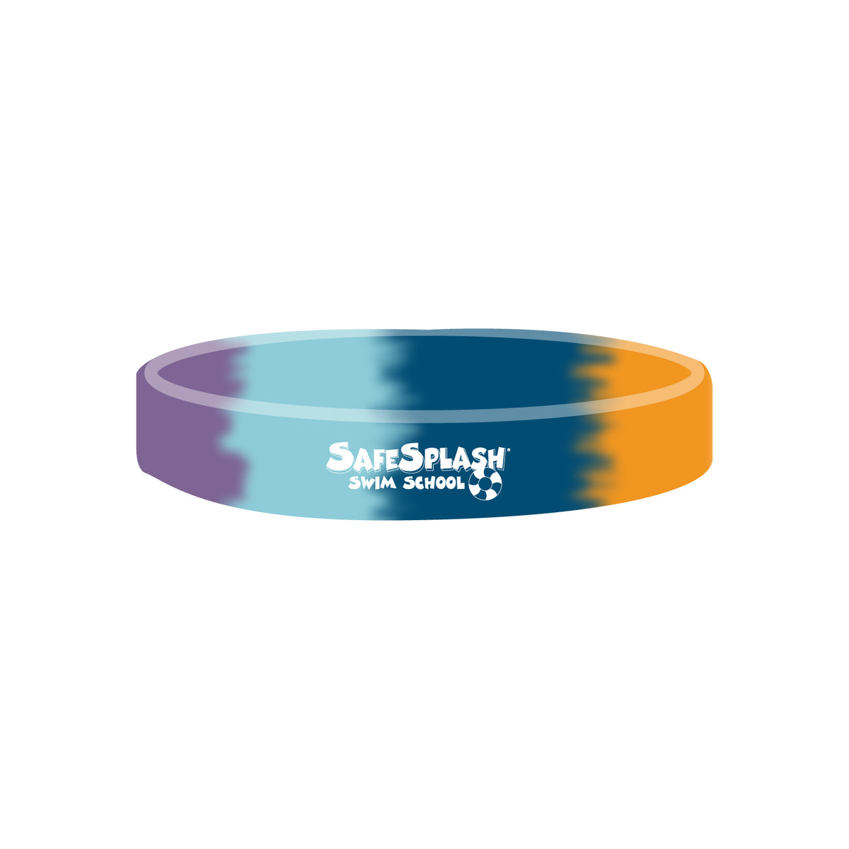 SafeSplash Swim School: 1/2" Silicone Wristband - Segmented