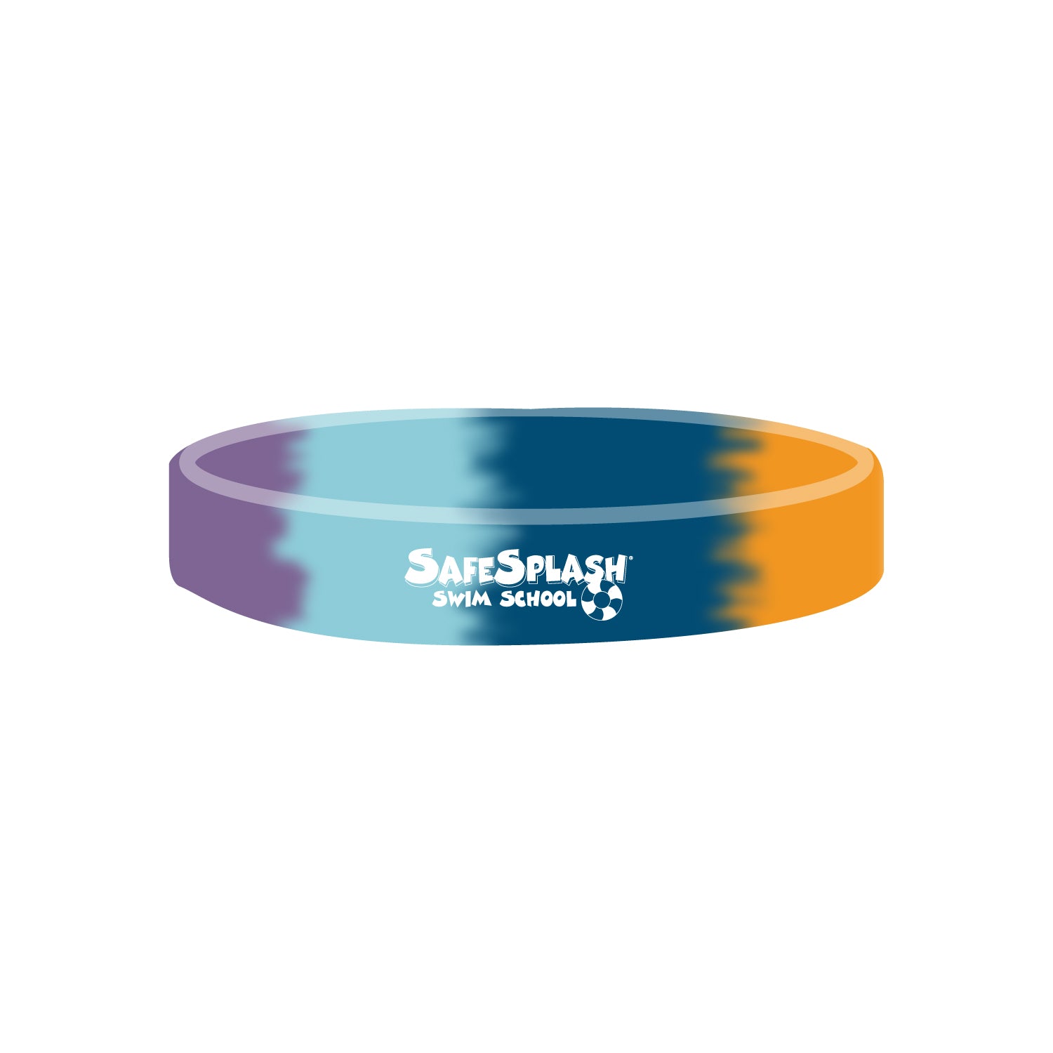 SafeSplash Swim School: 1/2" Silicone Wristband - Segmented