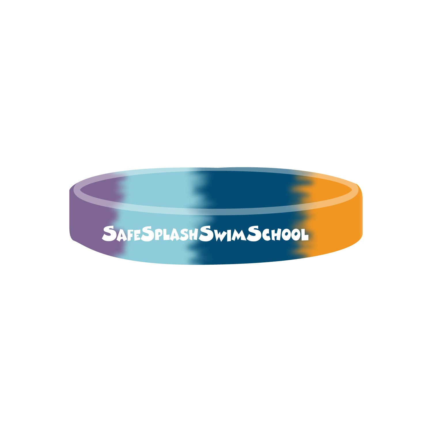 SafeSplash Swim School: 1/2" Silicone Wristband - Segmented