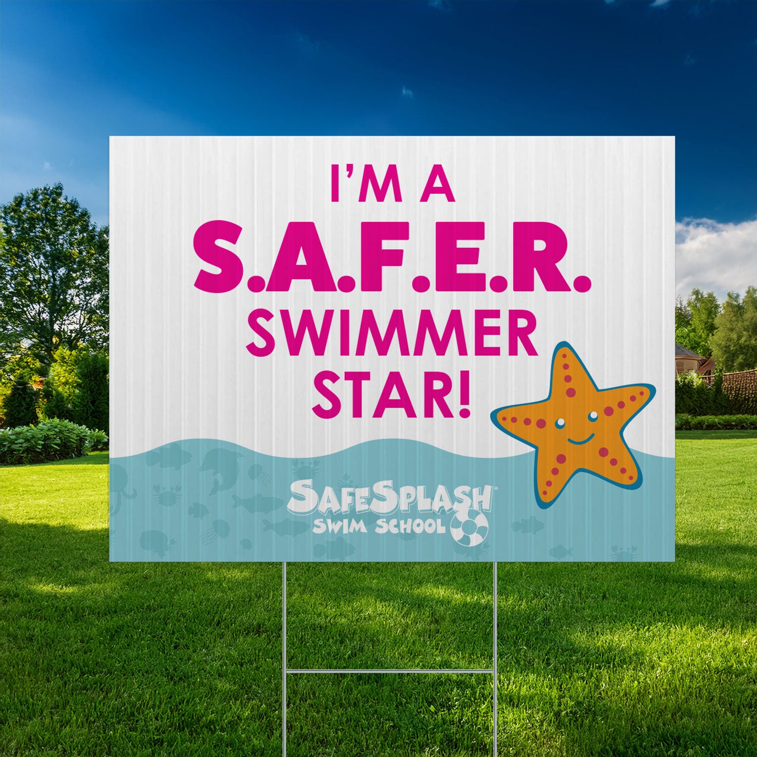 SafeSplash Swim School: SaferStar Yard Sign