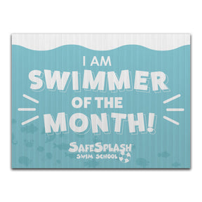 SafeSplash Swim School: Swimmer of the Month Sign