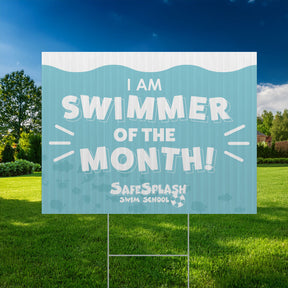 SafeSplash Swim School: Swimmer of the Month Sign