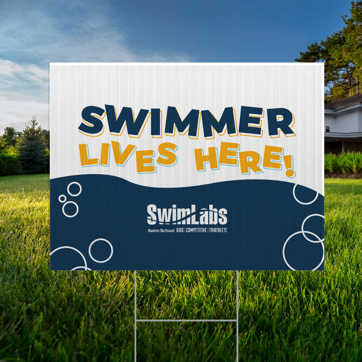 SwimLabs: Swimmer Lives here Yard Sign