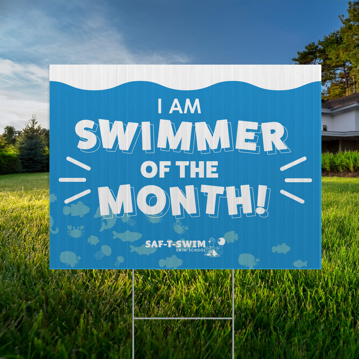 Saf-T-Swim: Swimmer of the Month Sign