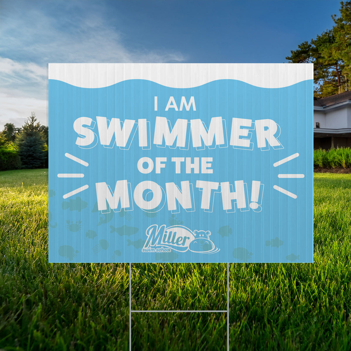 Miller Swim School: Swimmer of the Month Sign